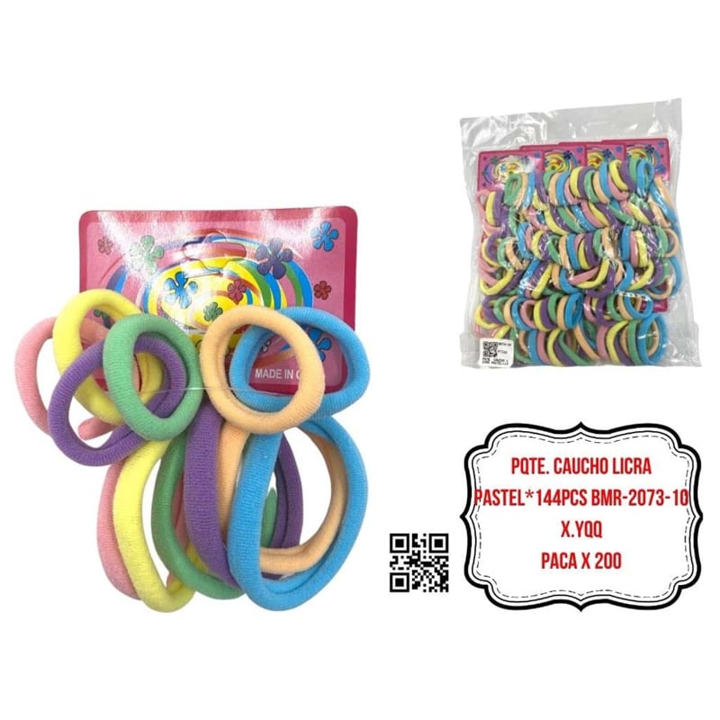 CAUCHO LICRA PASTEL B-R-A-RS-AM-V *6UNDS REF: 1304