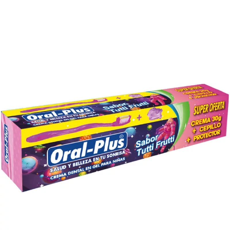 CREMA DENTAL 30G  TUTTI FRUTTI + CEPILLO + PROTECTOR O.P. REF: 1019