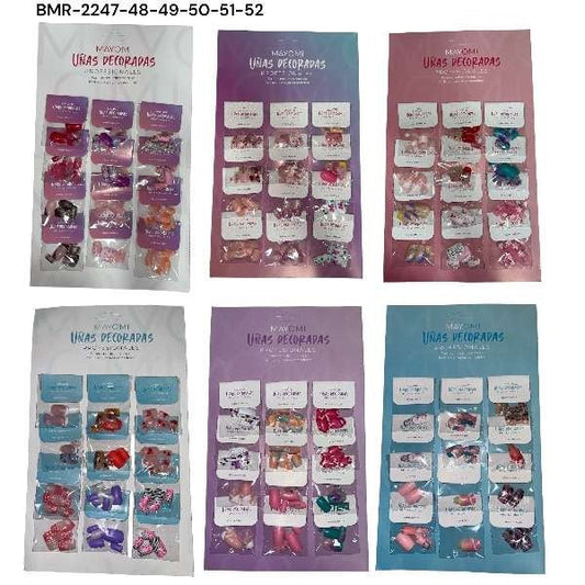 CARTON DE UÑA DECORADA MAYOMI*12PCS BMR-2247 -  REF: 1208