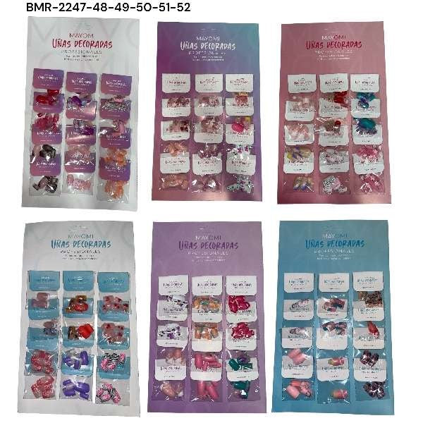 CARTON DE UÑA DECORADA MAYOMI*12PCS BMR-2249 -  REF: 1210