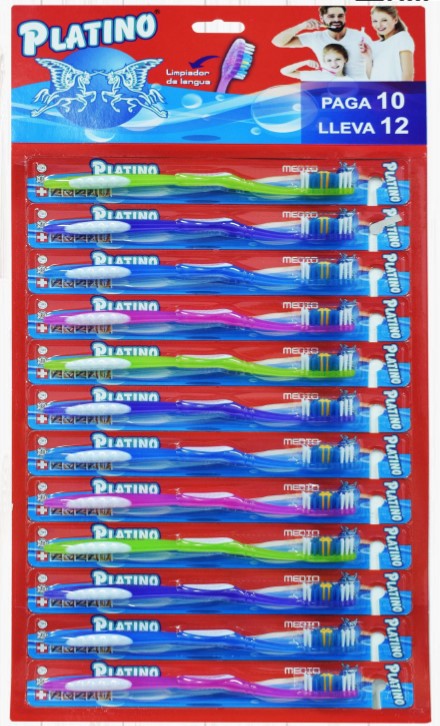 RISTRA CEPILLO PLATINO MEDIO X 12 UNDS REF: 1341